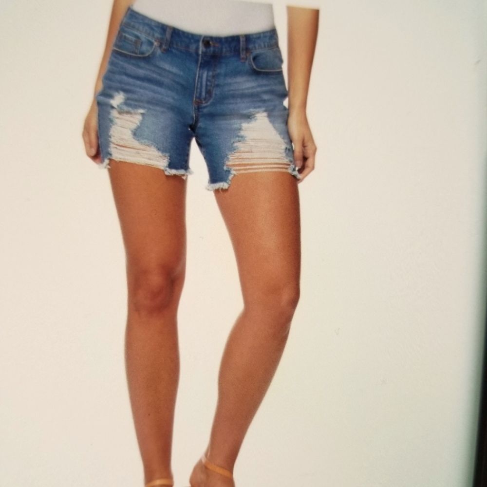 Midrise Destructed Shorts